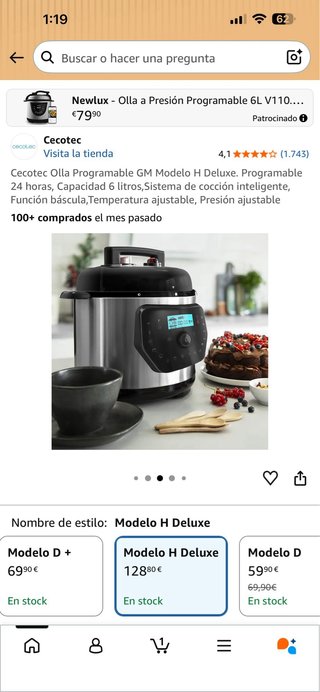 Olla Programable Cecotec Modelo H Deluxe
