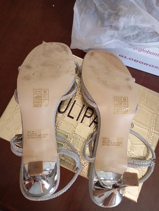 Sandali gioiello tacco argento n.39