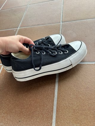Converse Plataforma Negra Talla 38