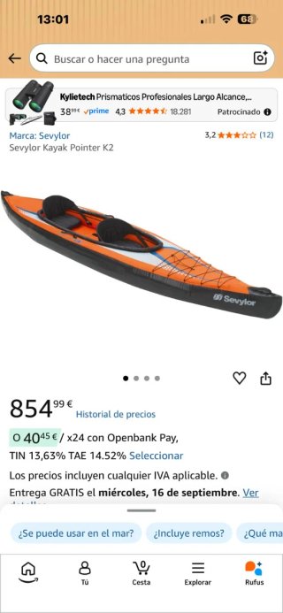 Kayak hinchable Sevylor Pointer K2