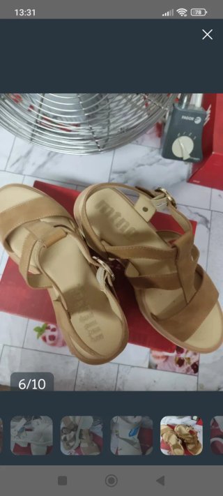 Sandalias Mustang Beige/Marrón