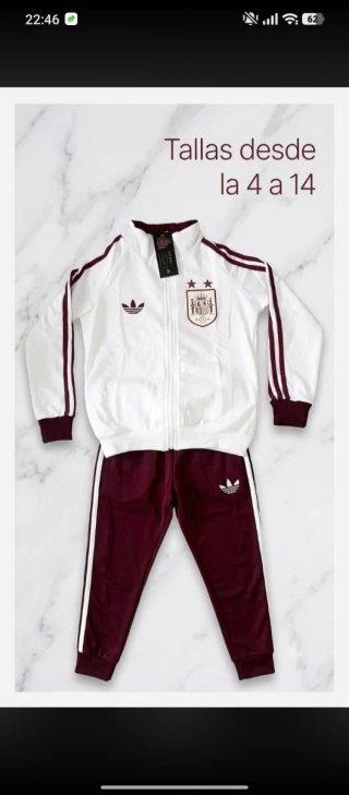 Chándal Adidas Blanco y Rojo Tallas 4-14