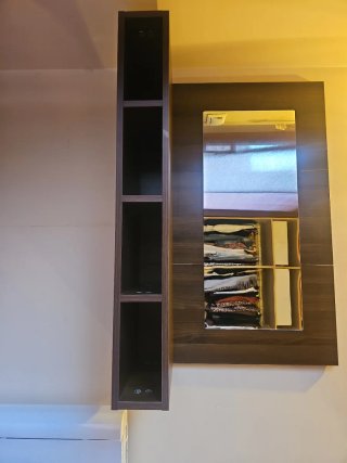 Tocador de pared madera y cristal