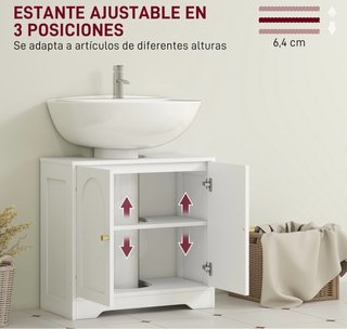 Mueble bajo lavabo blanco 2 puertas