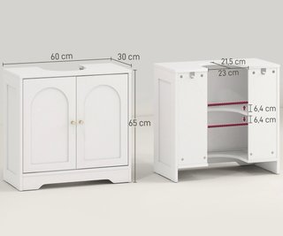 Mueble bajo lavabo blanco 2 puertas