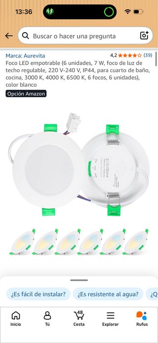 Foco LED empotrable 7W 4 UNIDADES