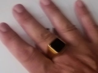 Anillo Sello Vintage Negro Oro
