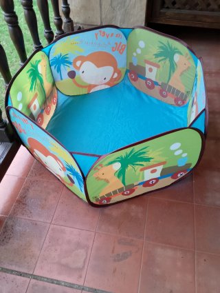 Piscina infantil con animales y tren