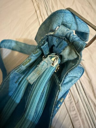 Borsa donna blu e oro