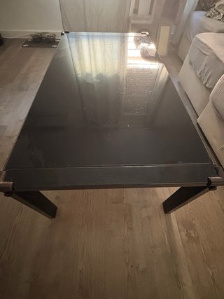 Mesa de centro cristal negra