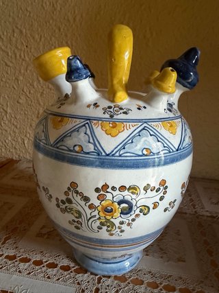 Botijo de engaño decorado Talavera de la Reina