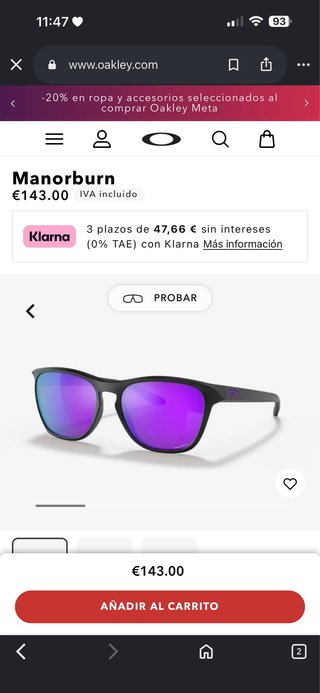 Gafas de sol Oakley Manorburn negras