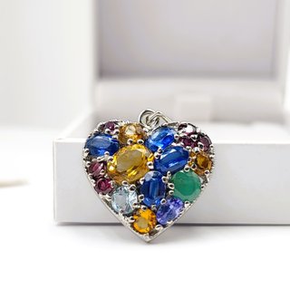 Colgante Corazón Multicolor Citrinos Topacio & Más