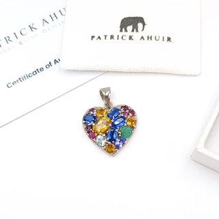 Colgante Corazón Multicolor Citrinos Topacio & Más