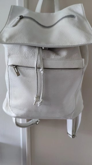 Zainetto in pelle bianco