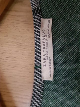 Vestido de cuadros verde y gris