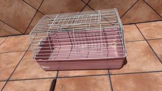 Jaula Conejo Rosa y Blanca Poco Uso