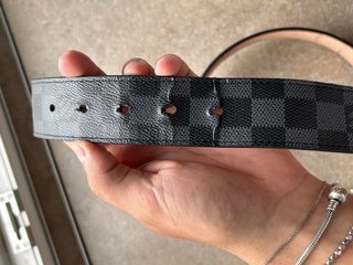 Cintura Louis Vuitton Nera Fibbia Argento