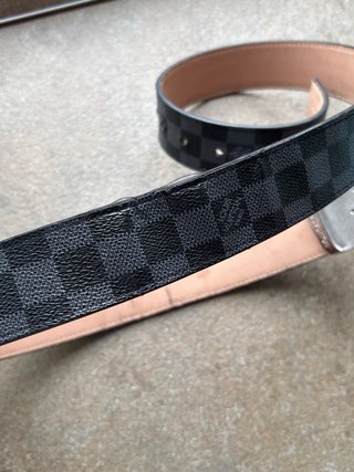 Cintura Louis Vuitton Nera Fibbia Argento