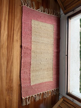 Alfombra Yute Rosa y Beige 115x61