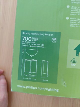 NUEVO Aplique LED Exterior Philips Gris/Plata