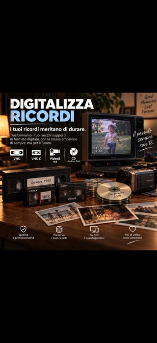Conversione Nastri VHS, VHS-C, Video8, CD
