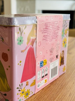 Scatola Latta Disney Princess Biglietti Auguri