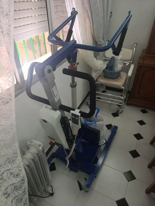 Grúa de bidepedestación y traslado + arneses