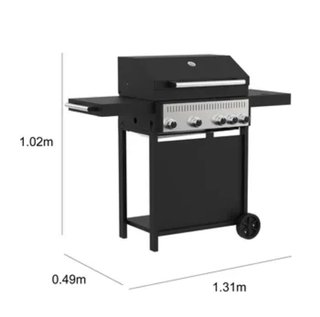 Barbacoa de gas negra y plateada