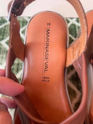 Sandali donna marrone tacco zeppa n.39
