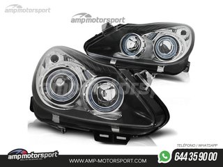 FAROS DELANTEROS OJOS DE ANGEL PARA OPEL CORSA D