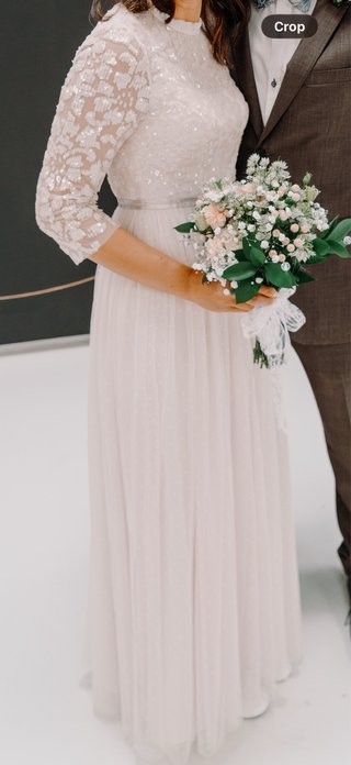 Vestido de Novia Blanco con Lentejuelas