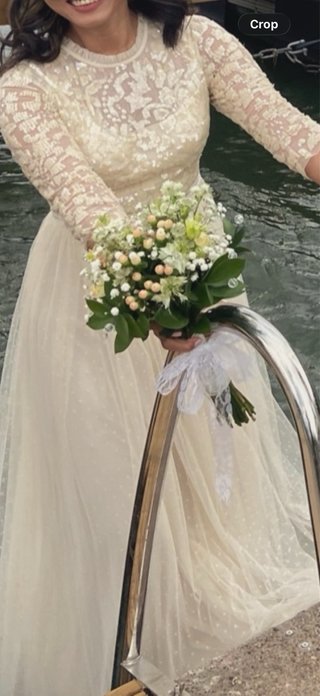 Vestido de Novia Blanco con Lentejuelas