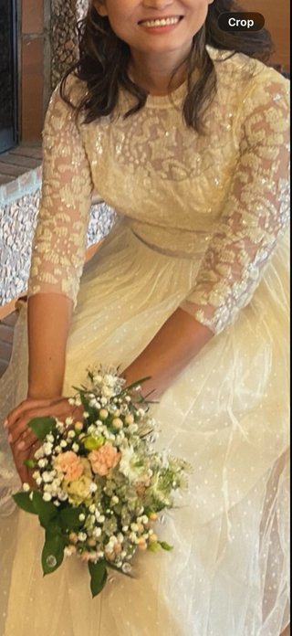 Vestido de Novia Blanco con Lentejuelas