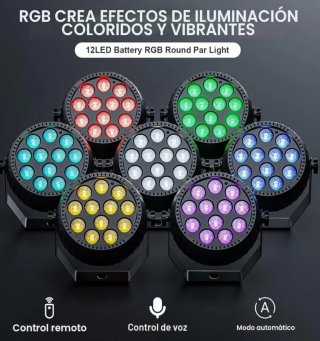 Foco Par LED RGB Disco Recargable Nuevo
