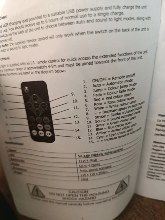 Foco Par LED RGB Disco Recargable Nuevo