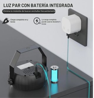Foco Par LED RGB Disco Recargable Nuevo