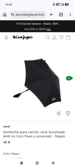 Parasol carrito Jane negro