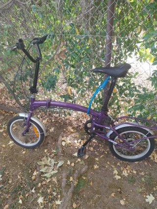 Bicicleta plegable morada