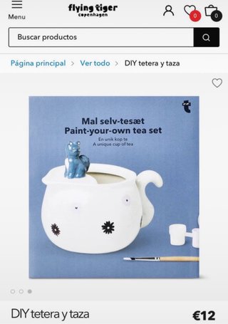 Tetera y taza para pintar