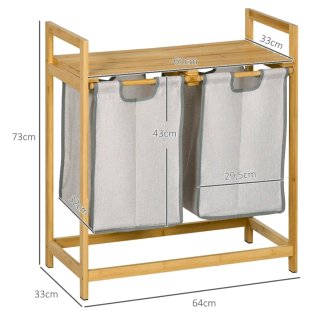 Cesto de bambú para la ropa sucia carga 20kg