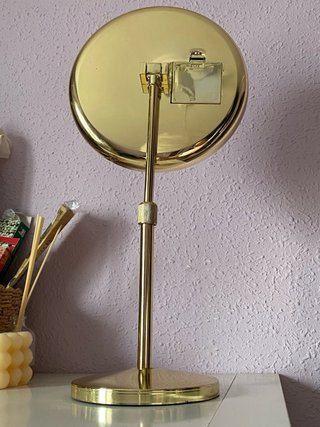 Espejo Maquillaje LED Táctil Sobremesa Dorado