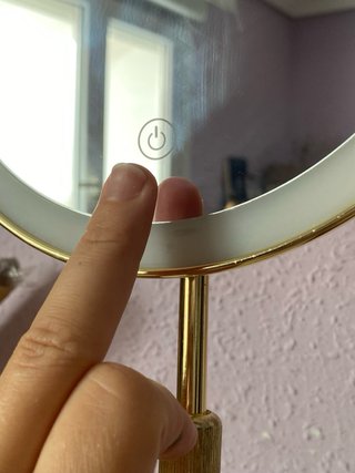 Espejo Maquillaje LED Táctil Sobremesa Dorado