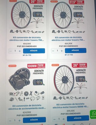 Kit Conversión Bicicleta Eléctrica Bafang