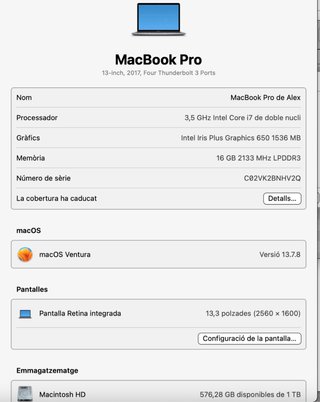 MacBook Pro 13 Retina Touch Bar (2017)