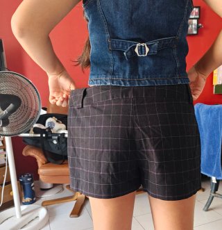 Pantalón corto cuadros negro talla L