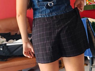 Pantalón corto cuadros negro talla L