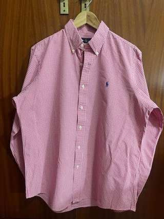 Camisa Ralph Lauren Cuadros Rosa Talla L
