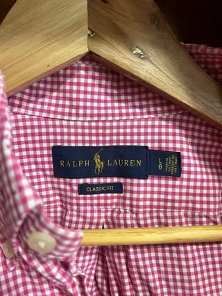 Camisa Ralph Lauren Cuadros Rosa Talla L
