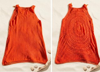 Vestido playero naranja crochet